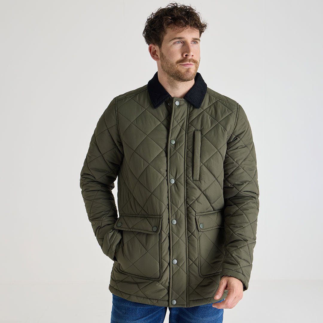 Mens Khaki Quilted Coat from You Know Who's