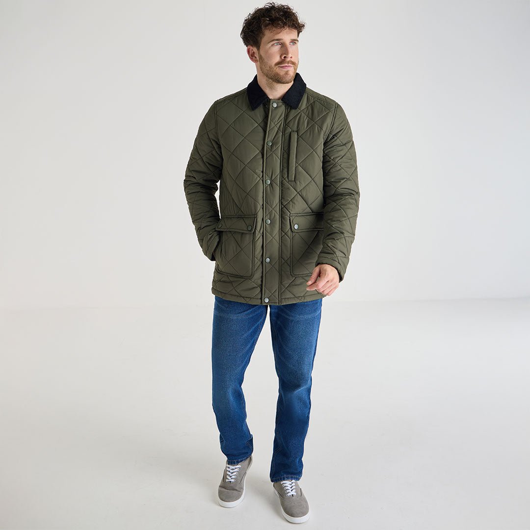 Mens Khaki Quilted Coat from You Know Who's