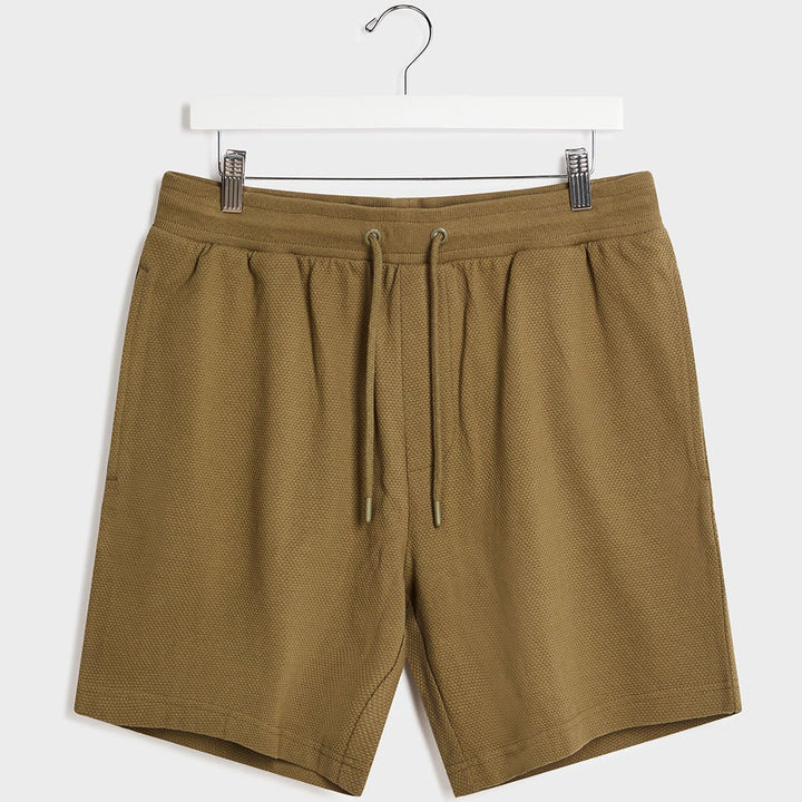 Mens Khaki Textured Popcorn Shorts from You Know Who's