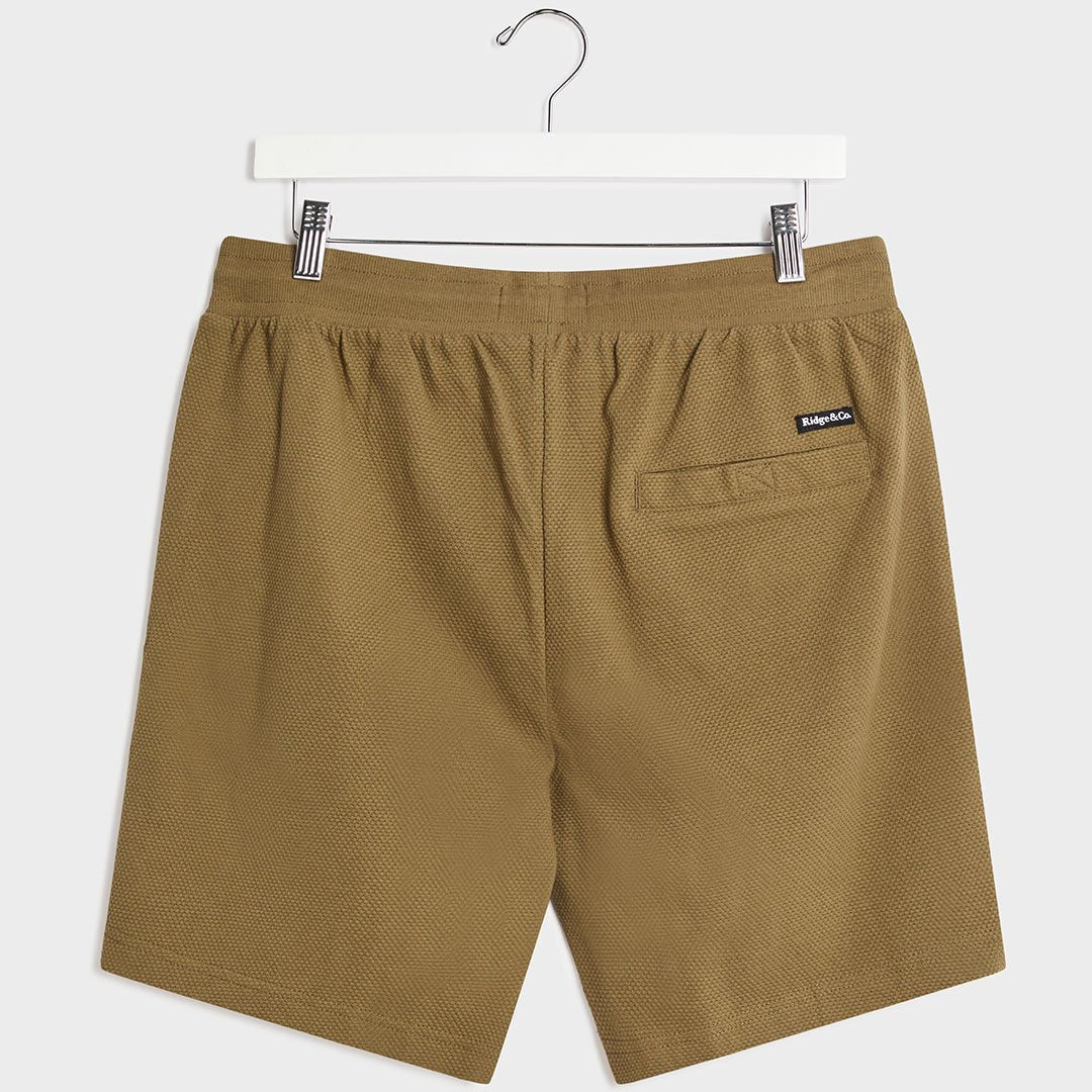 Mens Khaki Textured Popcorn Shorts from You Know Who's