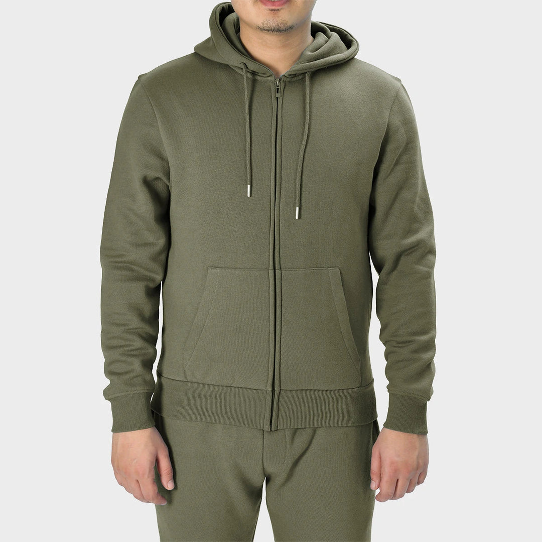 Mens Khaki Zip Hoodie from You Know Who's