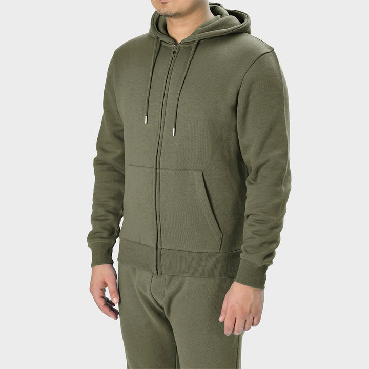 Mens Khaki Zip Hoodie from You Know Who's