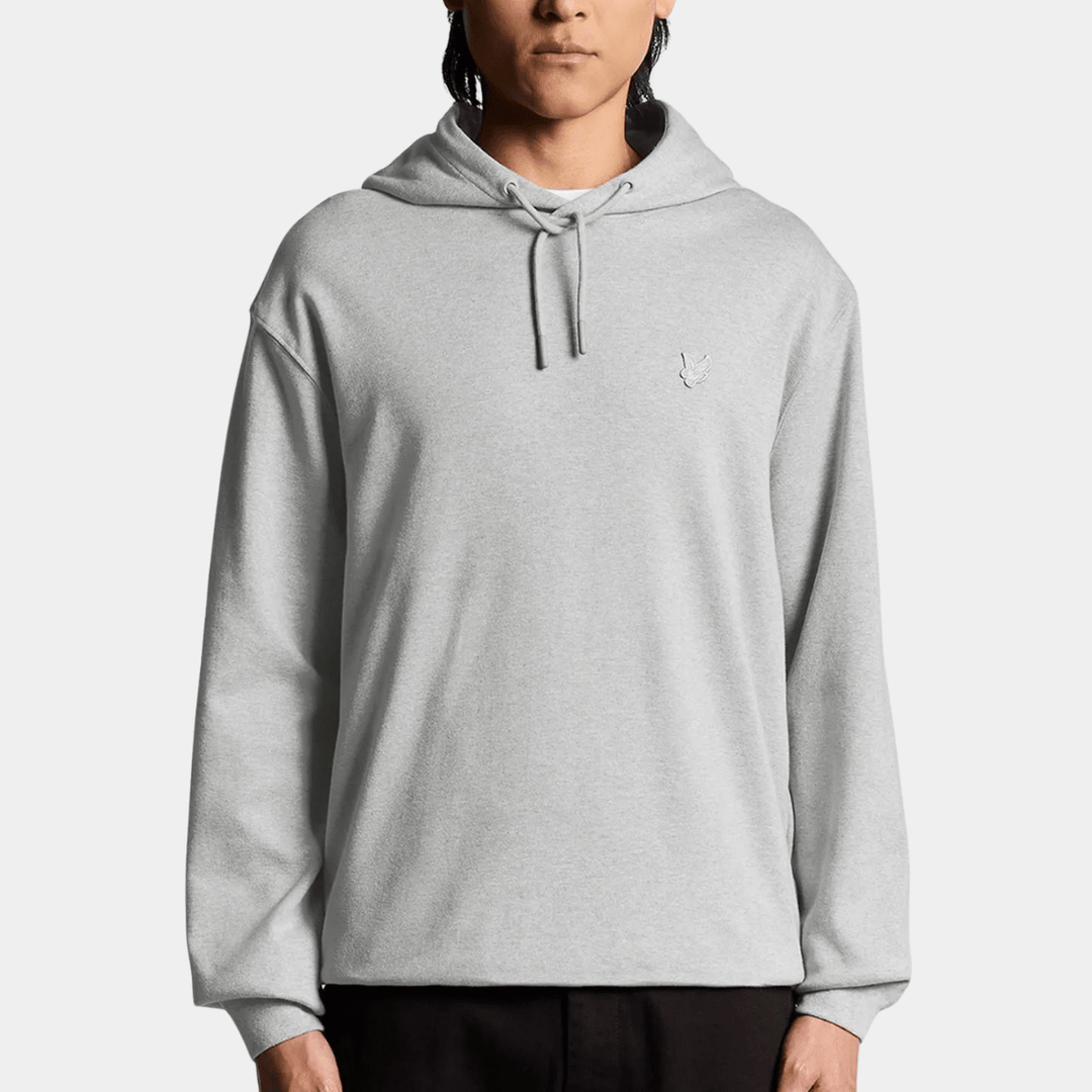 Mens Light Grey Lyle & Scott Tonal Badge Hoodie from You Know Who's