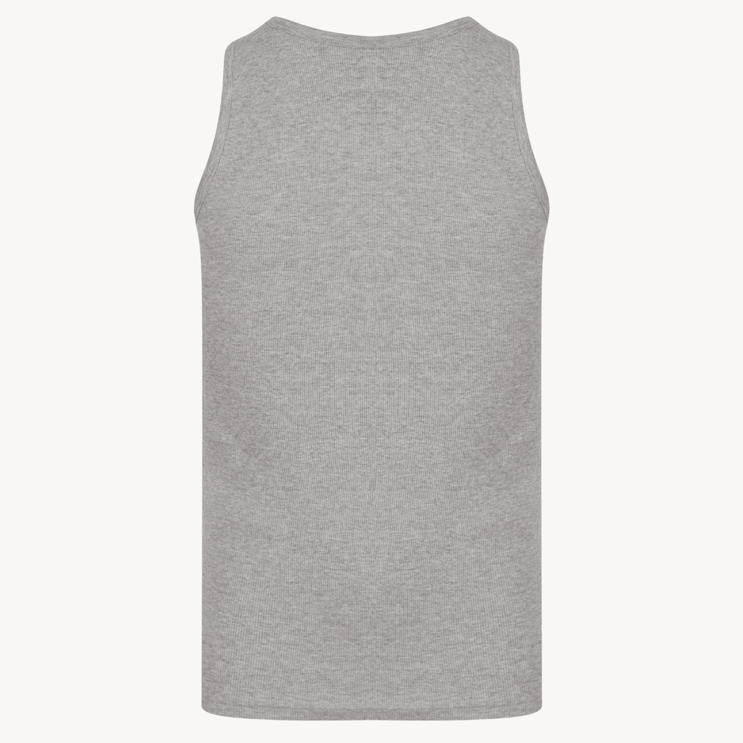 Mens Light Grey Ribbed Vest from You Know Who's