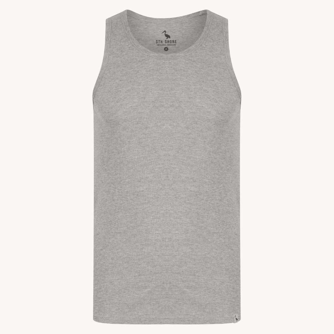 Mens Light Grey Ribbed Vest from You Know Who's