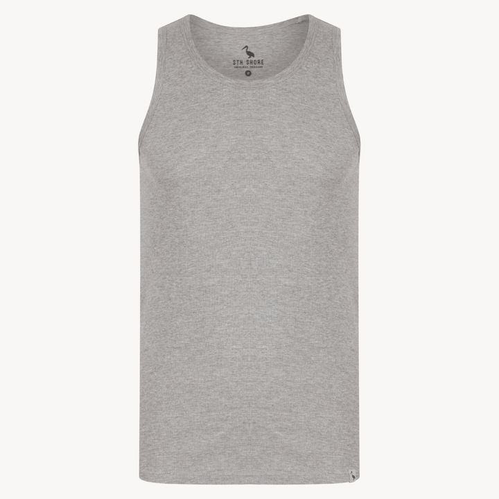Mens Light Grey Ribbed Vest from You Know Who's