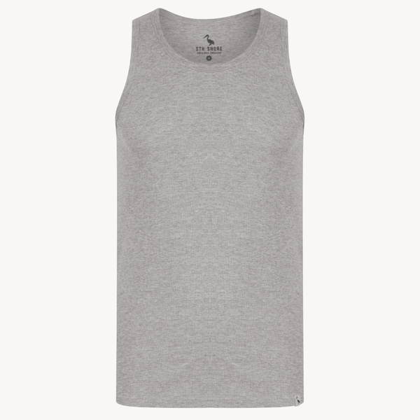 Mens Light Grey Ribbed Vest from You Know Who's