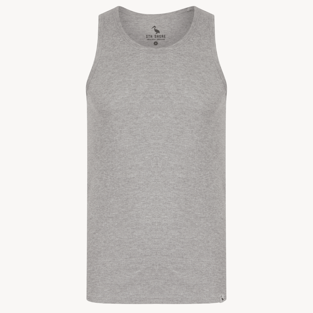 Mens Light Grey Ribbed Vest from You Know Who's