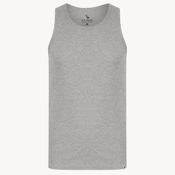 Mens Light Grey Ribbed Vest from You Know Who's