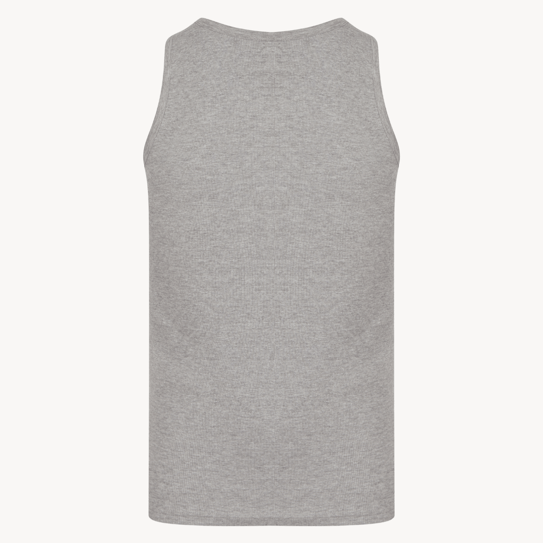 Mens Light Grey Ribbed Vest from You Know Who's