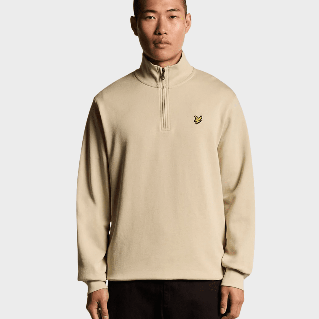 Mens Lyle & Scott 1/4 Zip Beige from You Know Who's