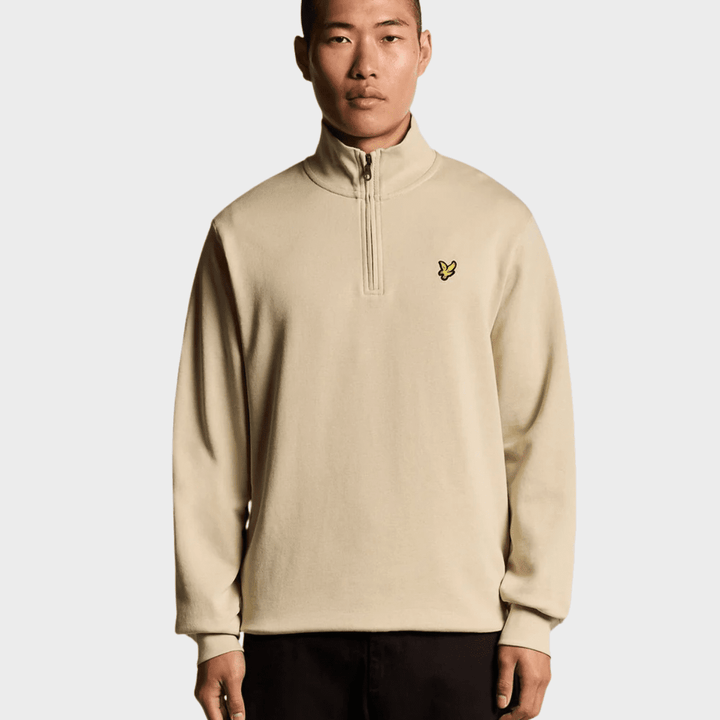 Mens Lyle & Scott 1/4 Zip Beige from You Know Who's