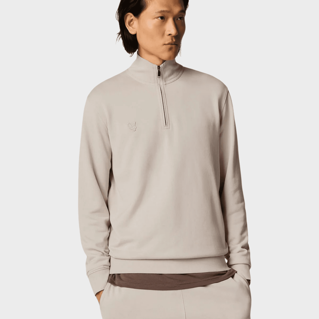 Mens Lyle & Scott 1/4 Zip Beige Tonal from You Know Who's