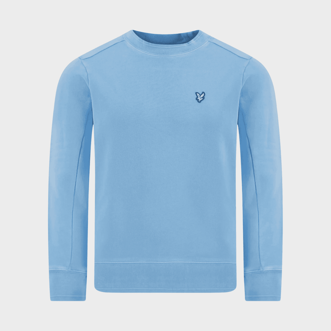 Mens Lyle & Scott Silver Badge Sweater Baby Blue from You Know Who's