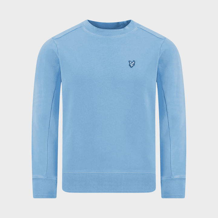 Mens Lyle & Scott Silver Badge Sweater Baby Blue from You Know Who's