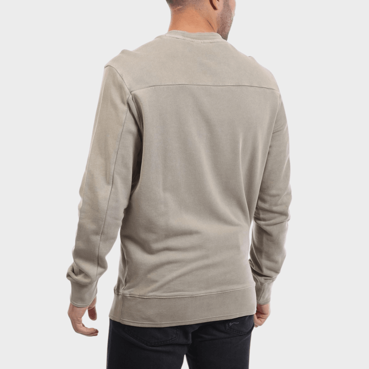 Mens Lyle & Scott Silver Badge Sweater Stone from You Know Who's