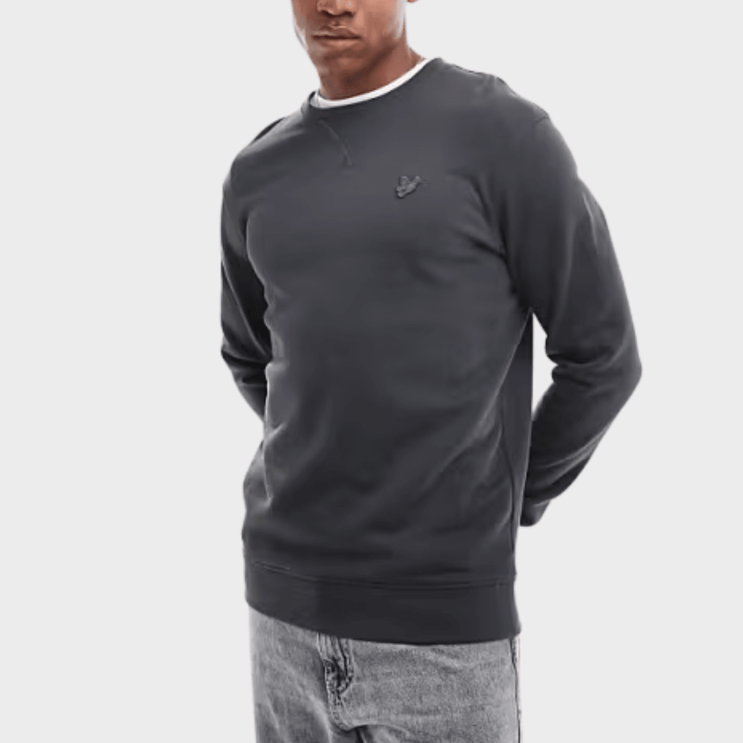 Mens Lyle & Scott Tonal Sweater Charcoal from You Know Who's