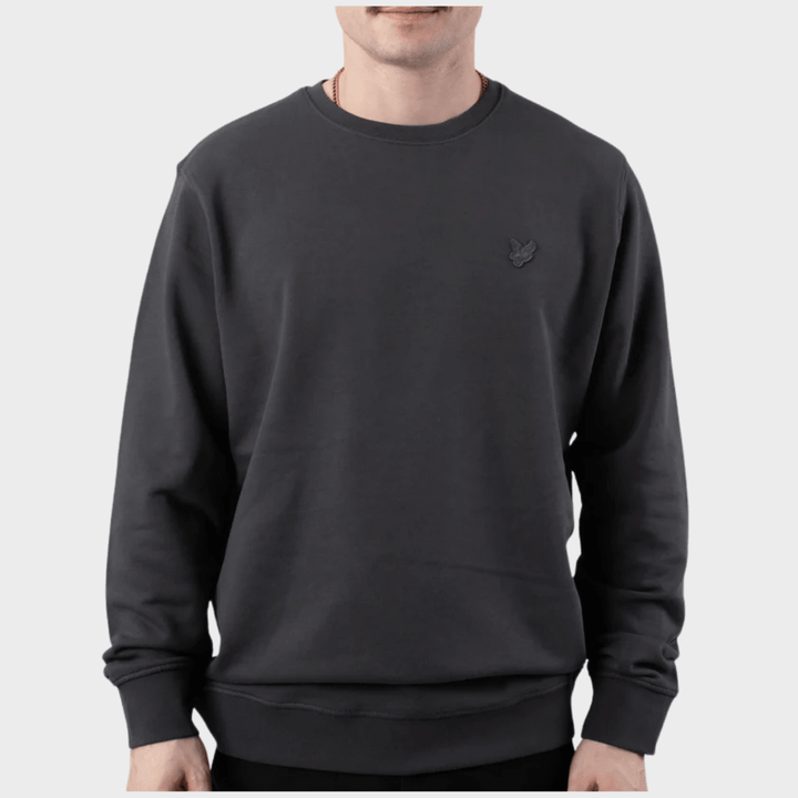 Mens Lyle & Scott Tonal Sweater Dark Grey from You Know Who's