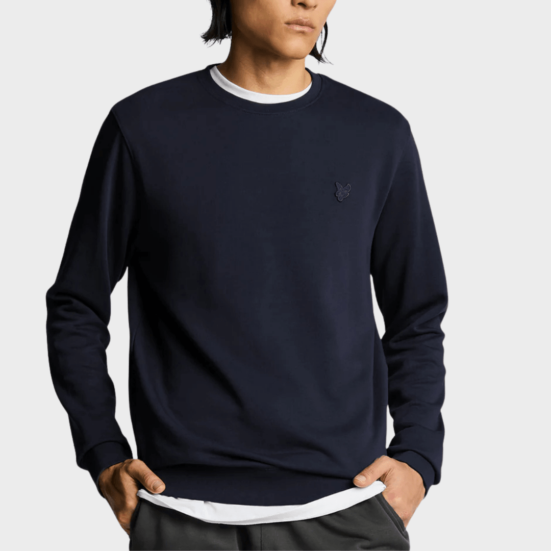Mens Lyle & Scott Tonal Sweater Dark Navy from You Know Who's