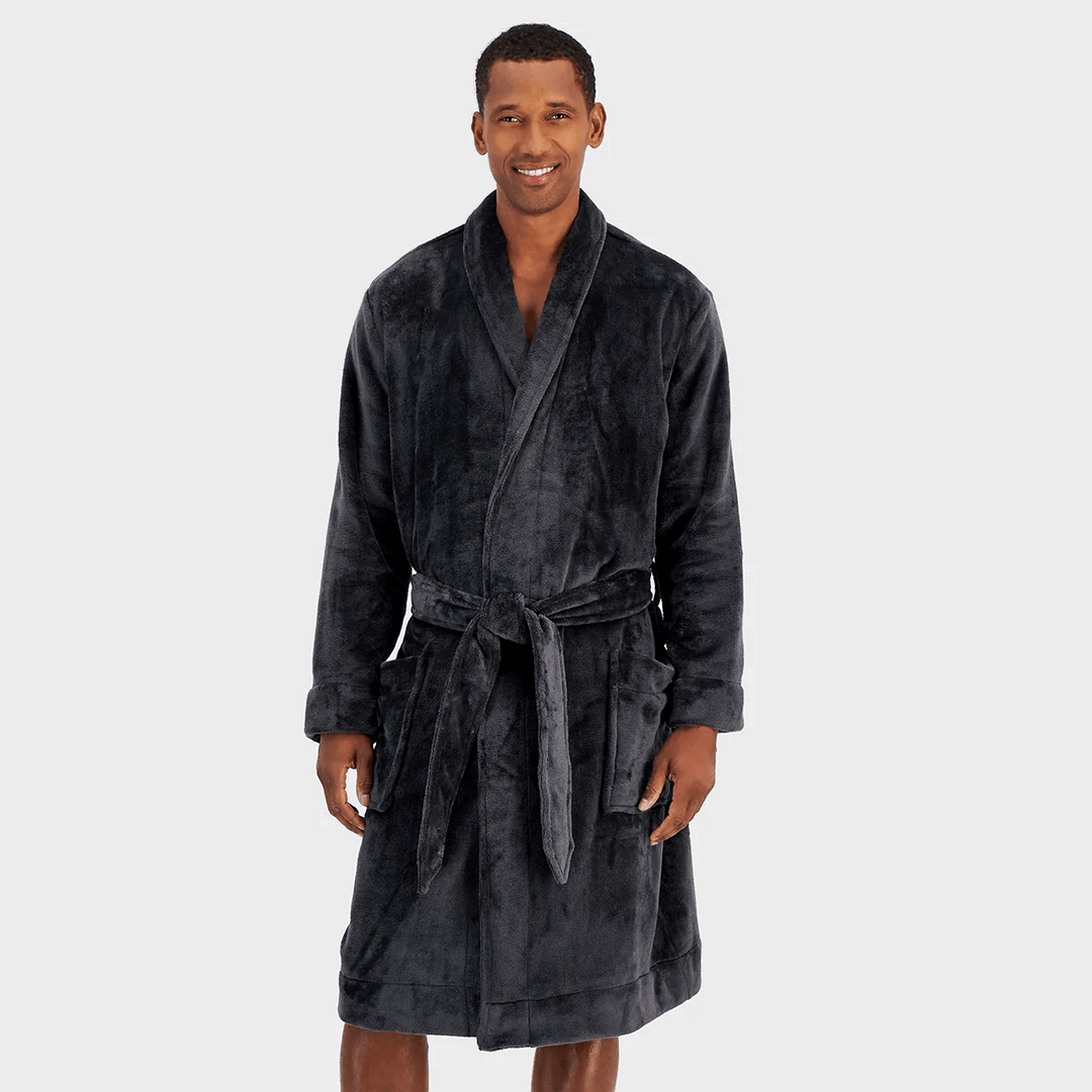 Mens Macys Club Room Grey Plush Robe from You Know Who's