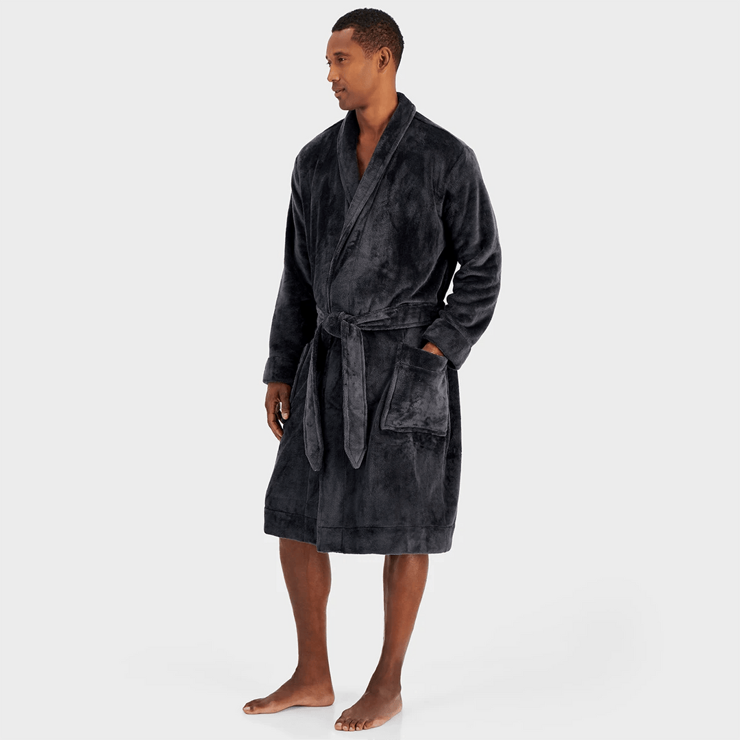 Mens Macys Club Room Grey Plush Robe from You Know Who's