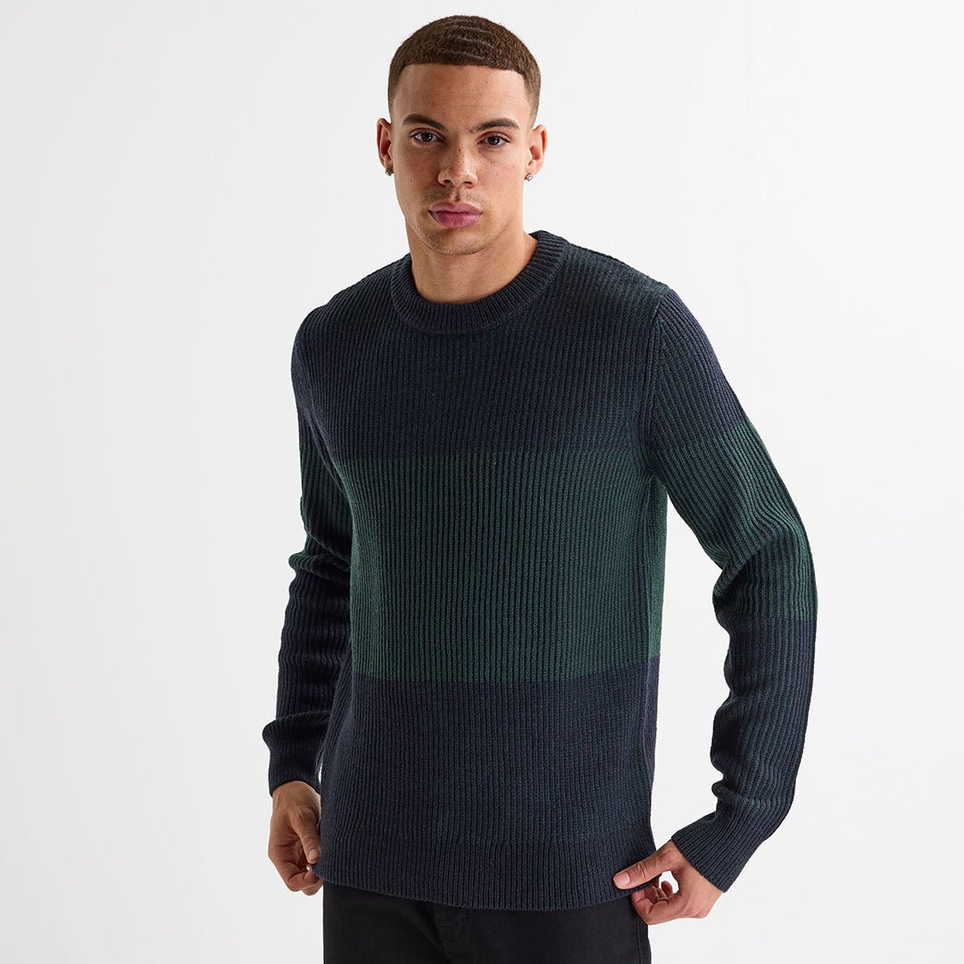 Mens Marled Colour Block Jumper from You Know Who's