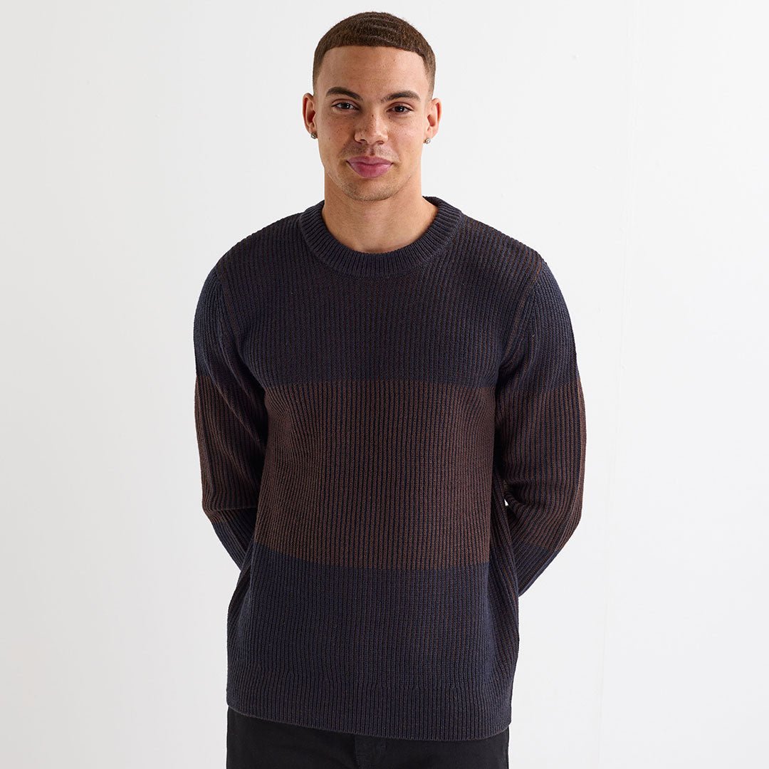 Mens Marled Colour Block Jumper from You Know Who's