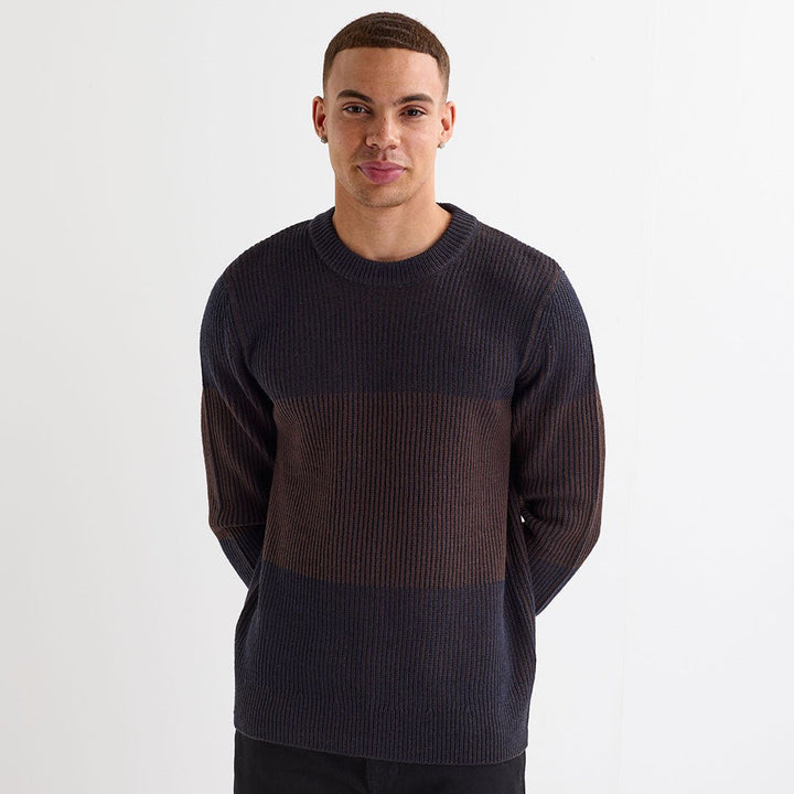 Mens Marled Colour Block Jumper from You Know Who's