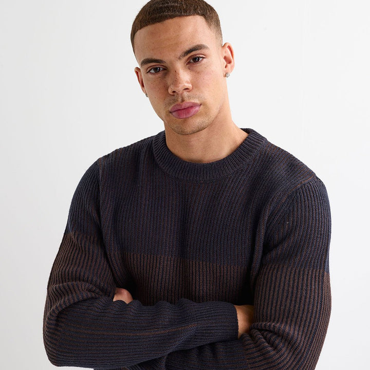Mens Marled Colour Block Jumper from You Know Who's