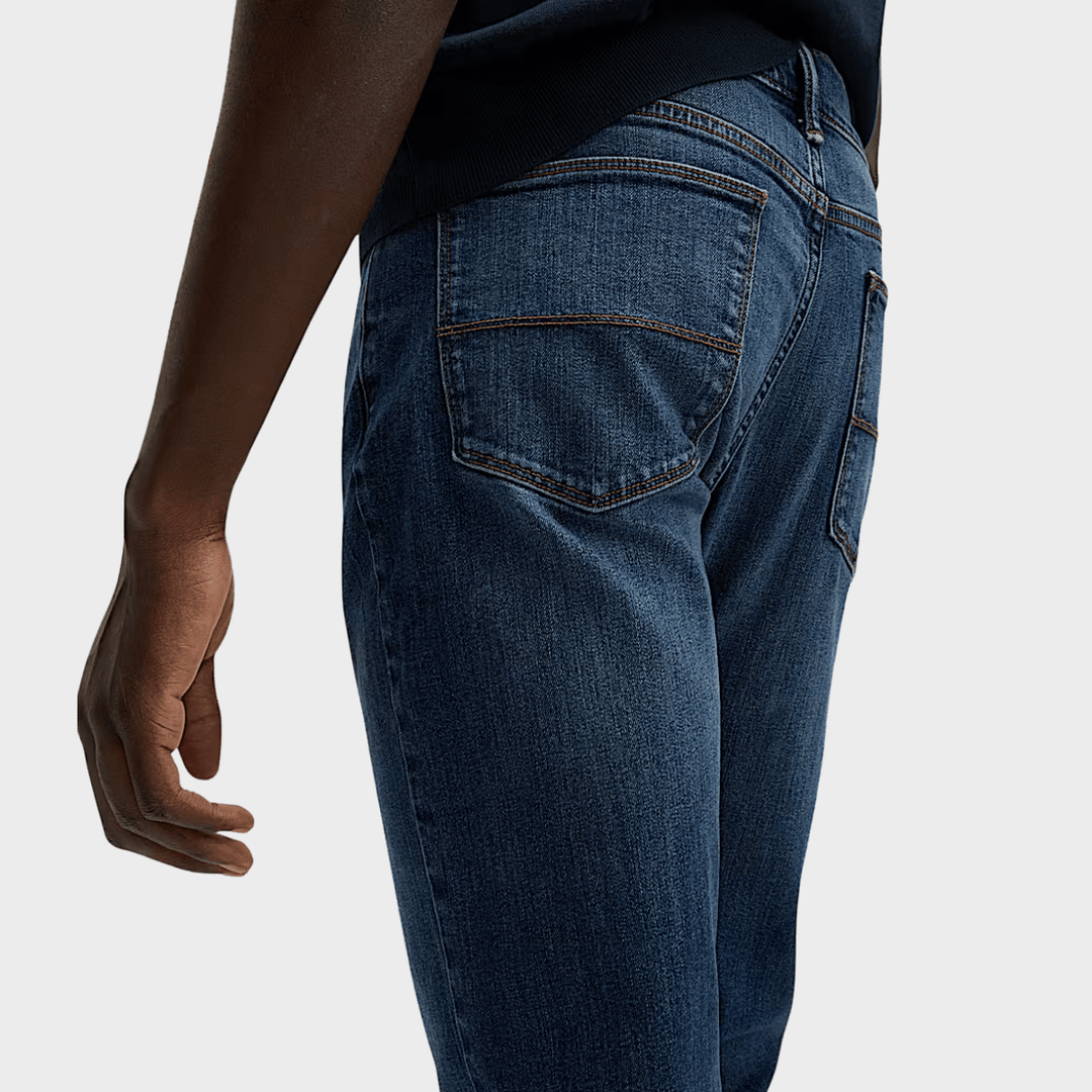 Mens Mid Blue Slim Fit Jeans from You Know Who's