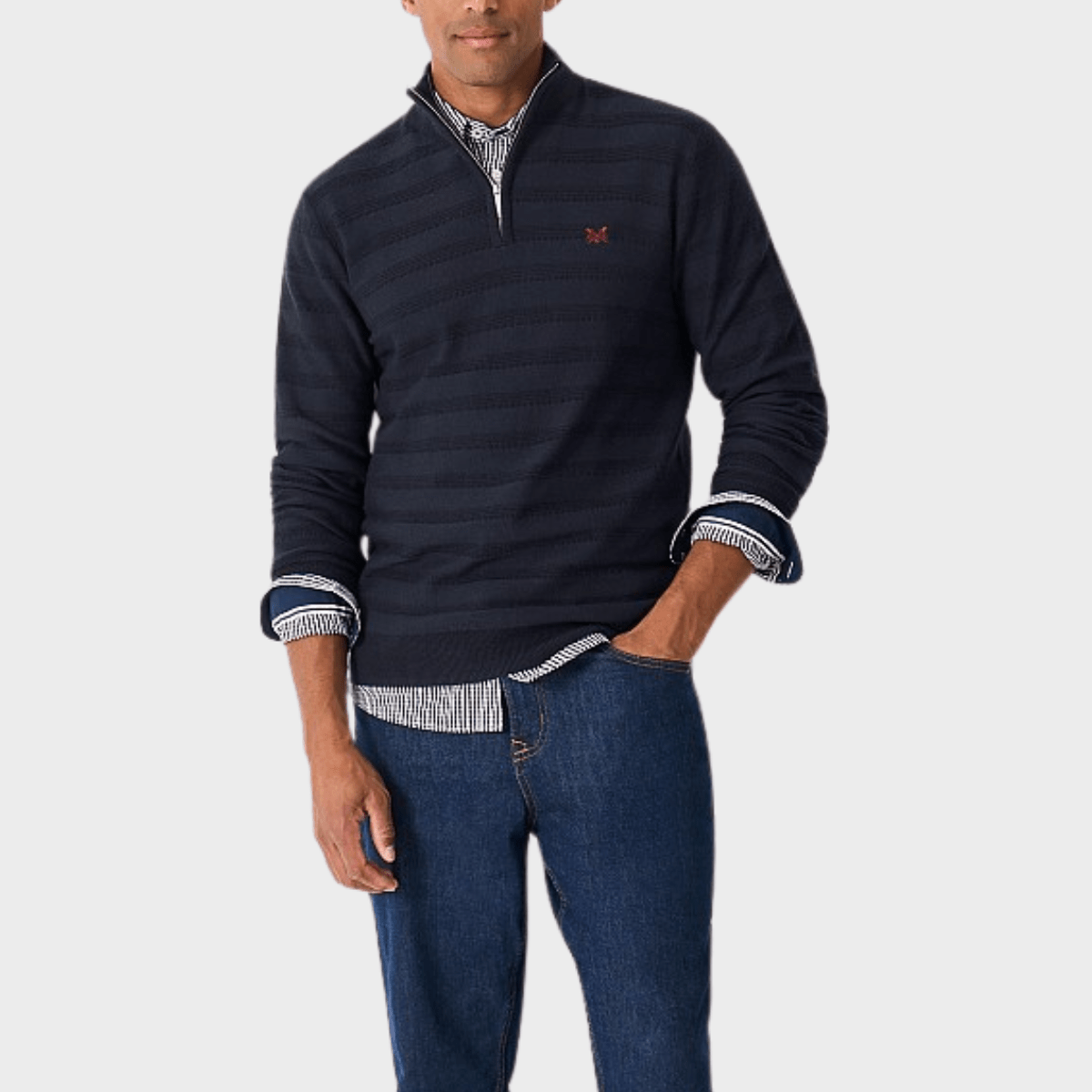 Men's Navy 1/4 Zip Jumper from You Know Who's