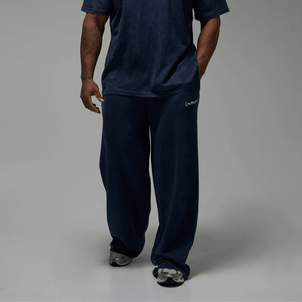 Men's Navy Acid Wash 'One More Rep' Joggers from You Know Who's