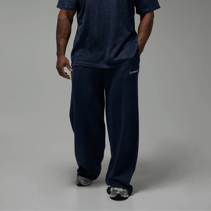 Men's Navy Acid Wash 'One More Rep' Joggers from You Know Who's