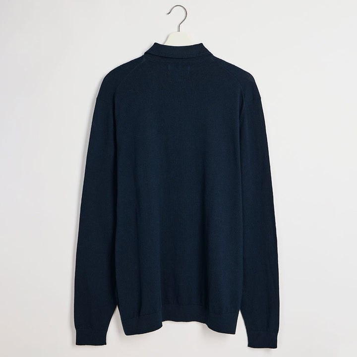 Mens Navy Cable Knit Polo from You Know Who's