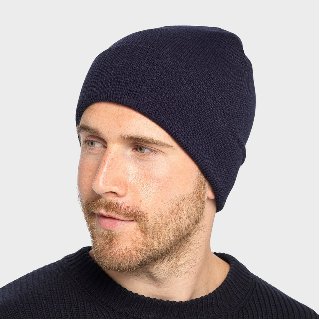 Mens Navy Knitted Hat from You Know Who's