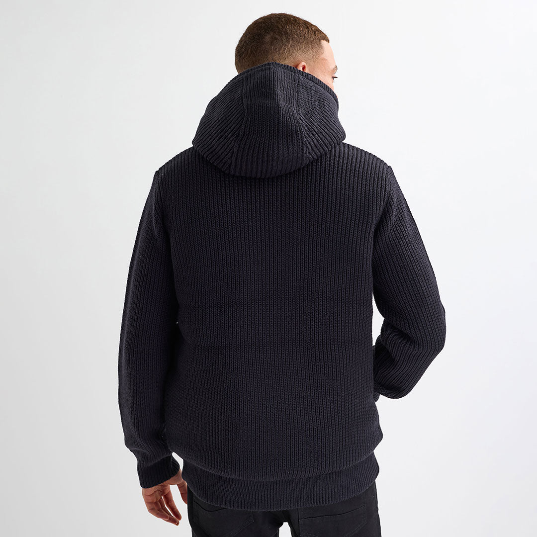 Mens Navy Knitted Lined Jacket from You Know Who's