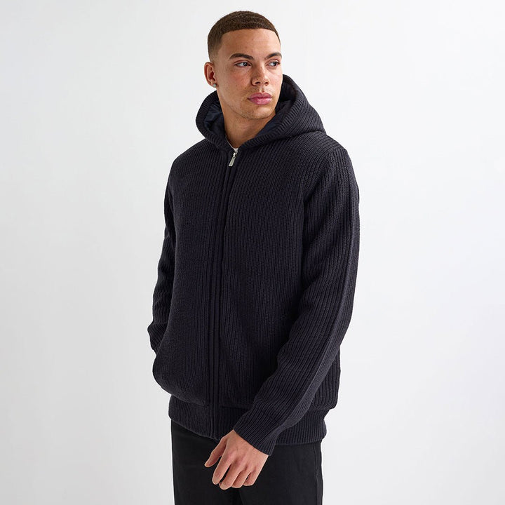 Mens Navy Knitted Lined Jacket from You Know Who's