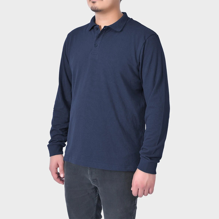 Mens Navy Long Sleeve Polo Shirt from You Know Who's