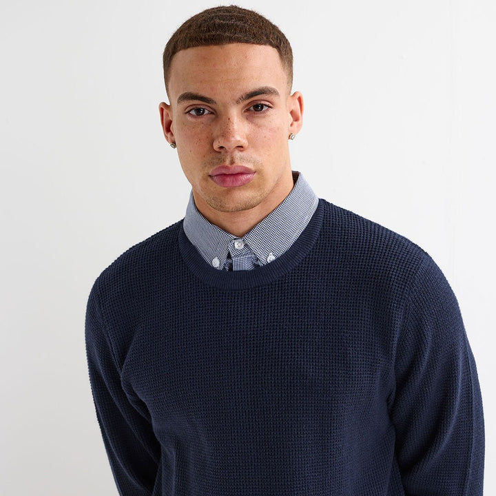 Men's Navy Mock Shirt Jumper from You Know Who's