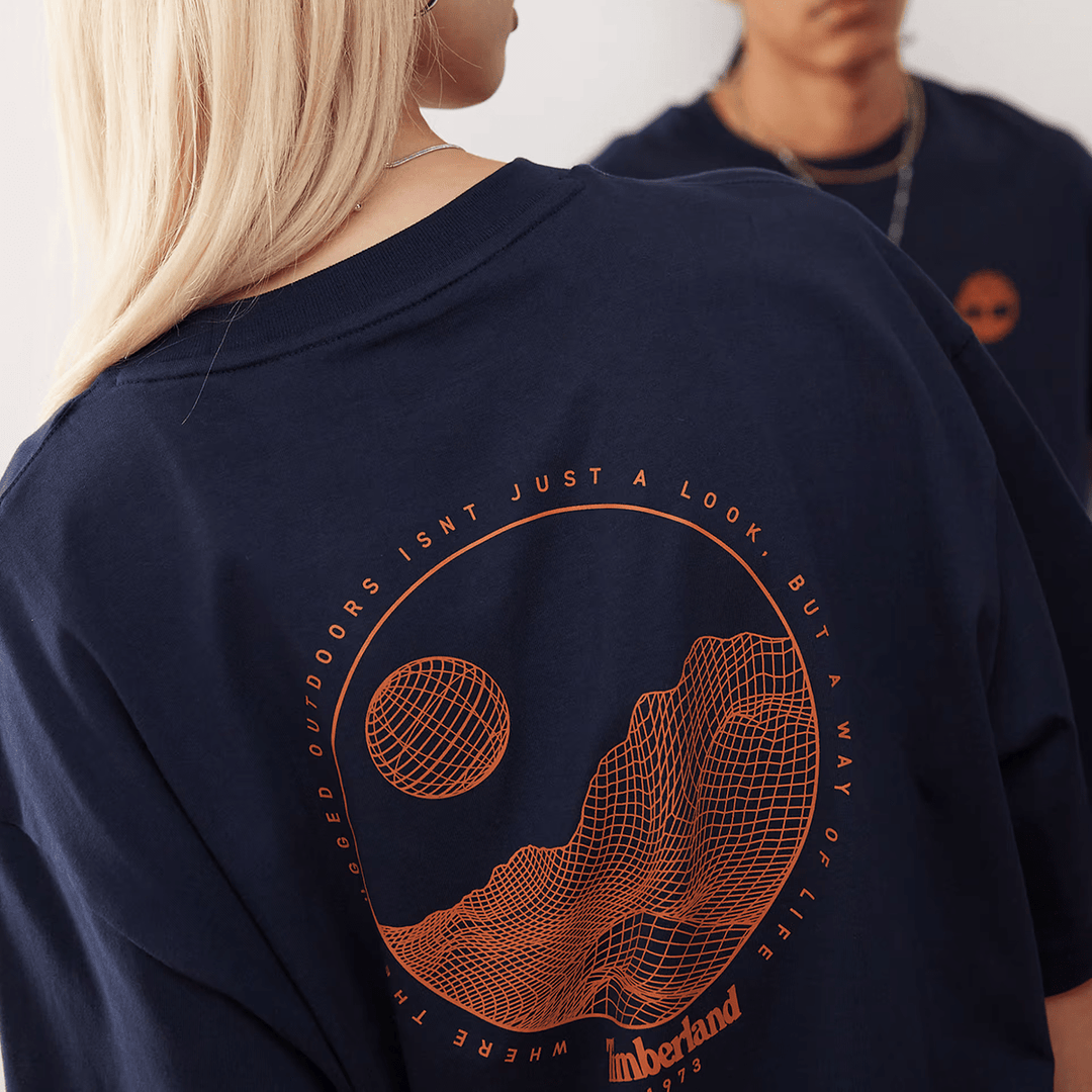 Mens Navy Orange Mix Timberland T-Shirt from You Know Who's