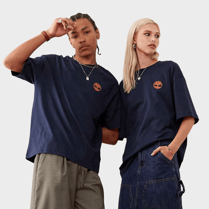Mens Navy Orange Mix Timberland T-Shirt from You Know Who's