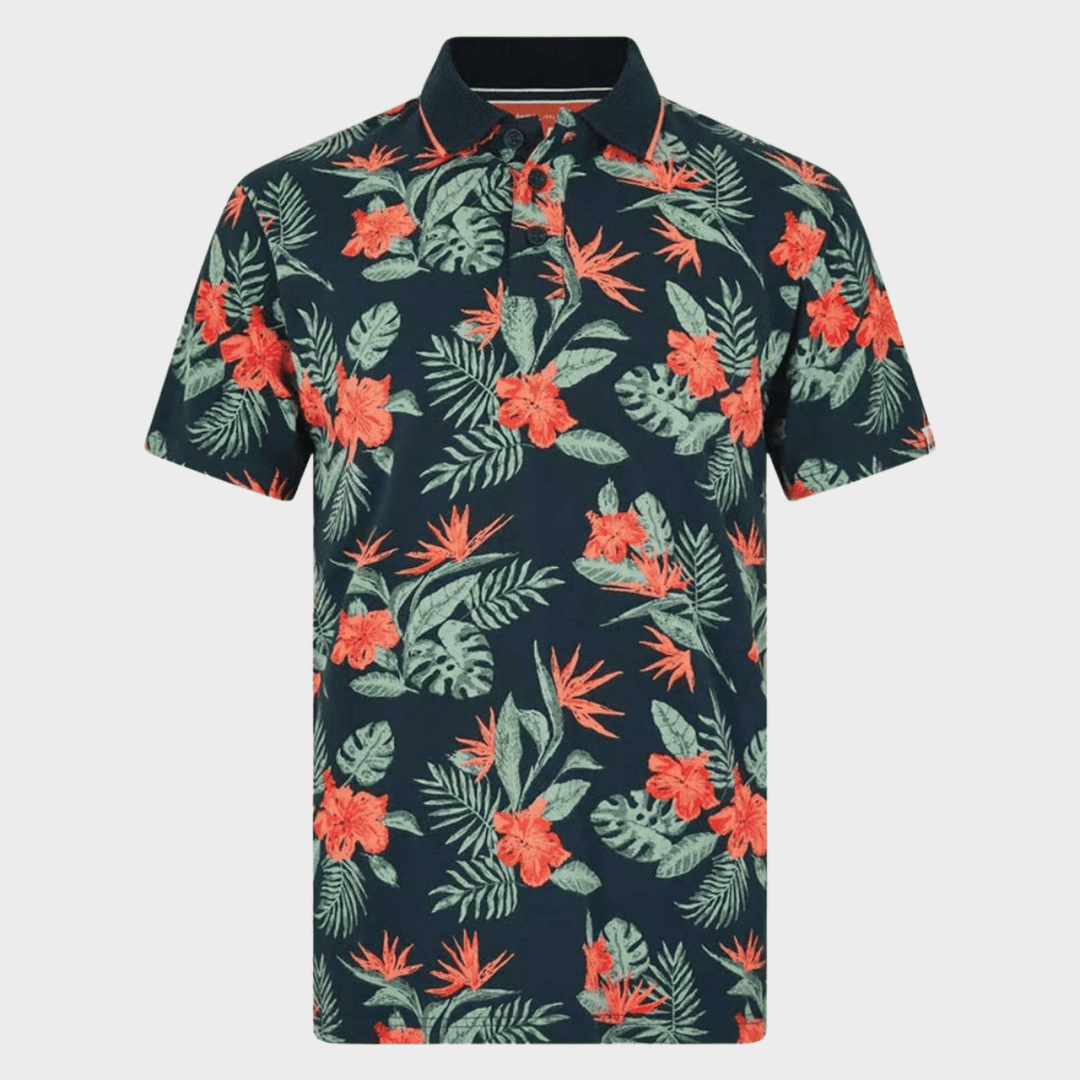 Mens Navy Print Polo from You Know Who's