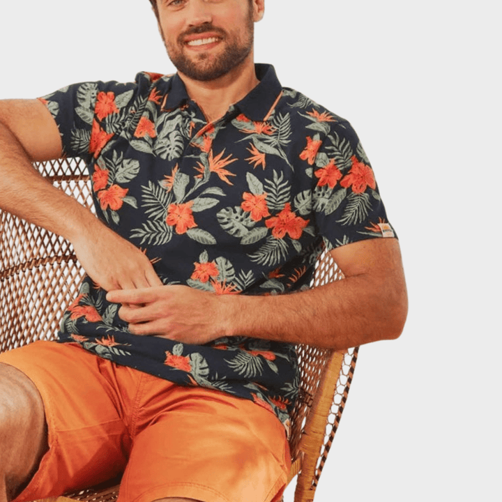 Mens Navy Print Polo from You Know Who's