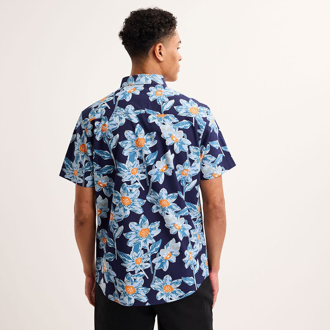 Men's Navy Printed Floral Short Sleeve Shirt from You Know Who's