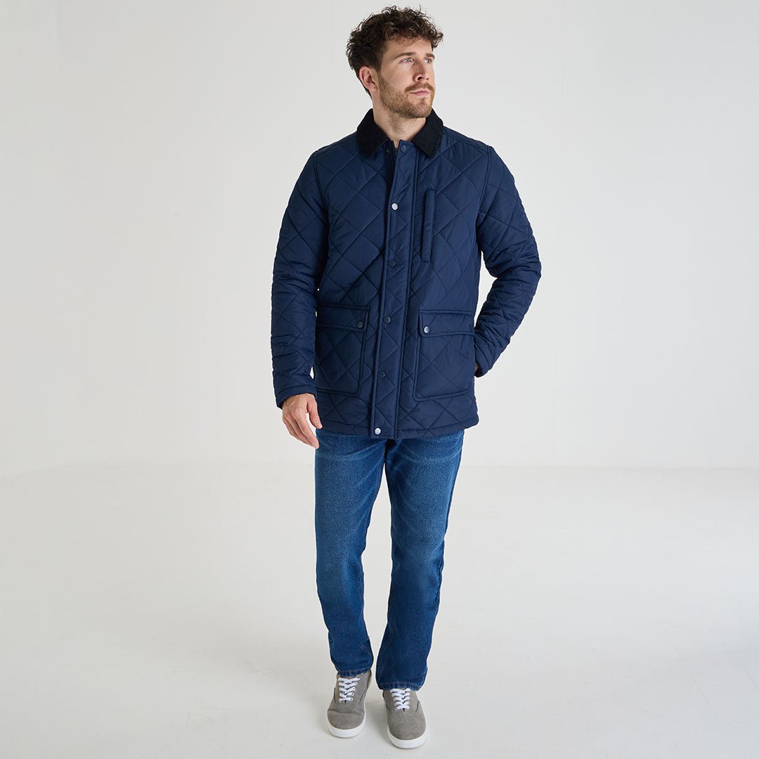 Mens Navy Quilted Coat from You Know Who's