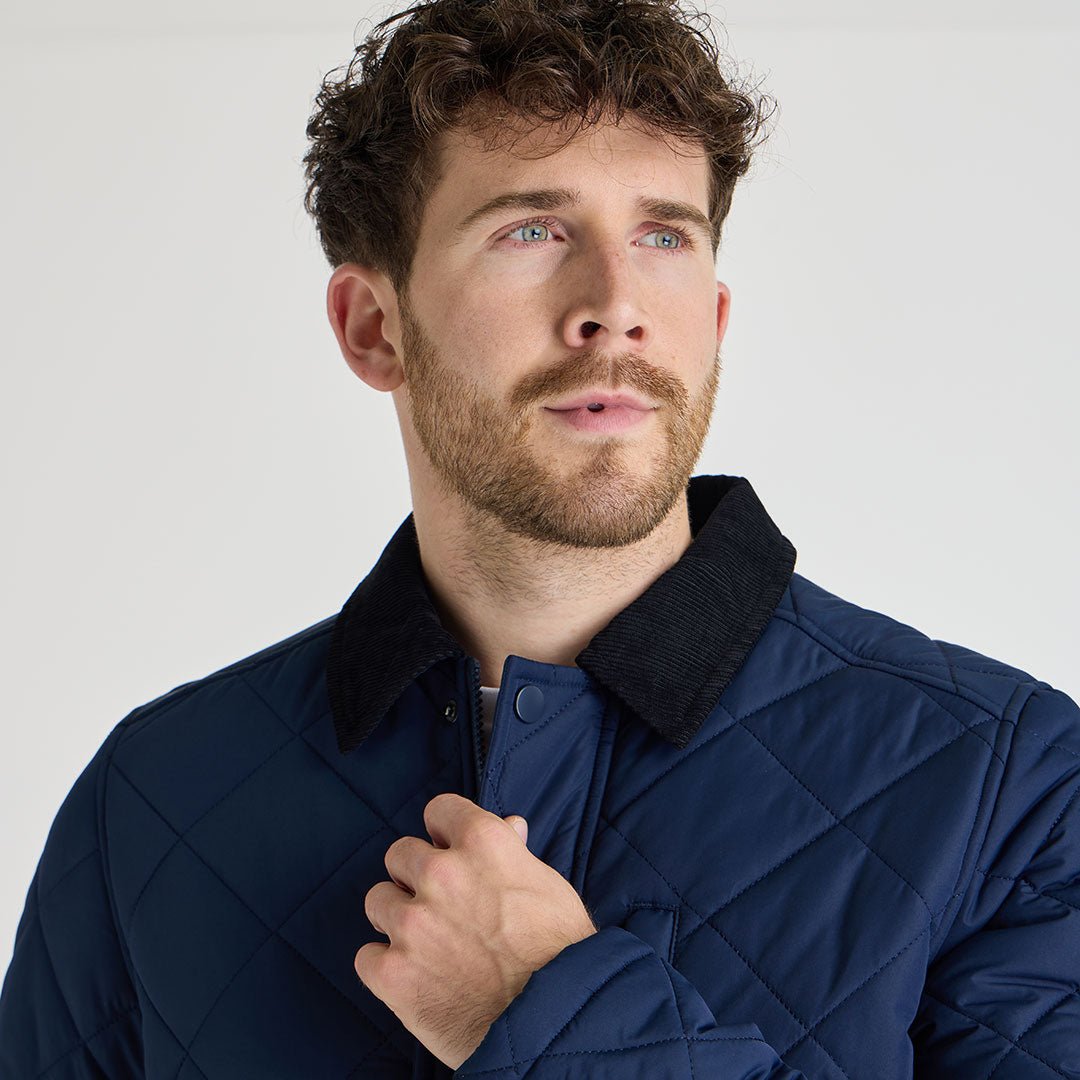 Mens Navy Quilted Coat from You Know Who's