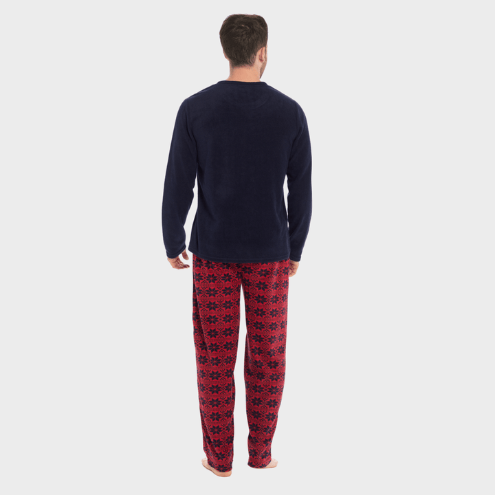 Mens Navy Stag Fleece Pyjamas from You Know Who's