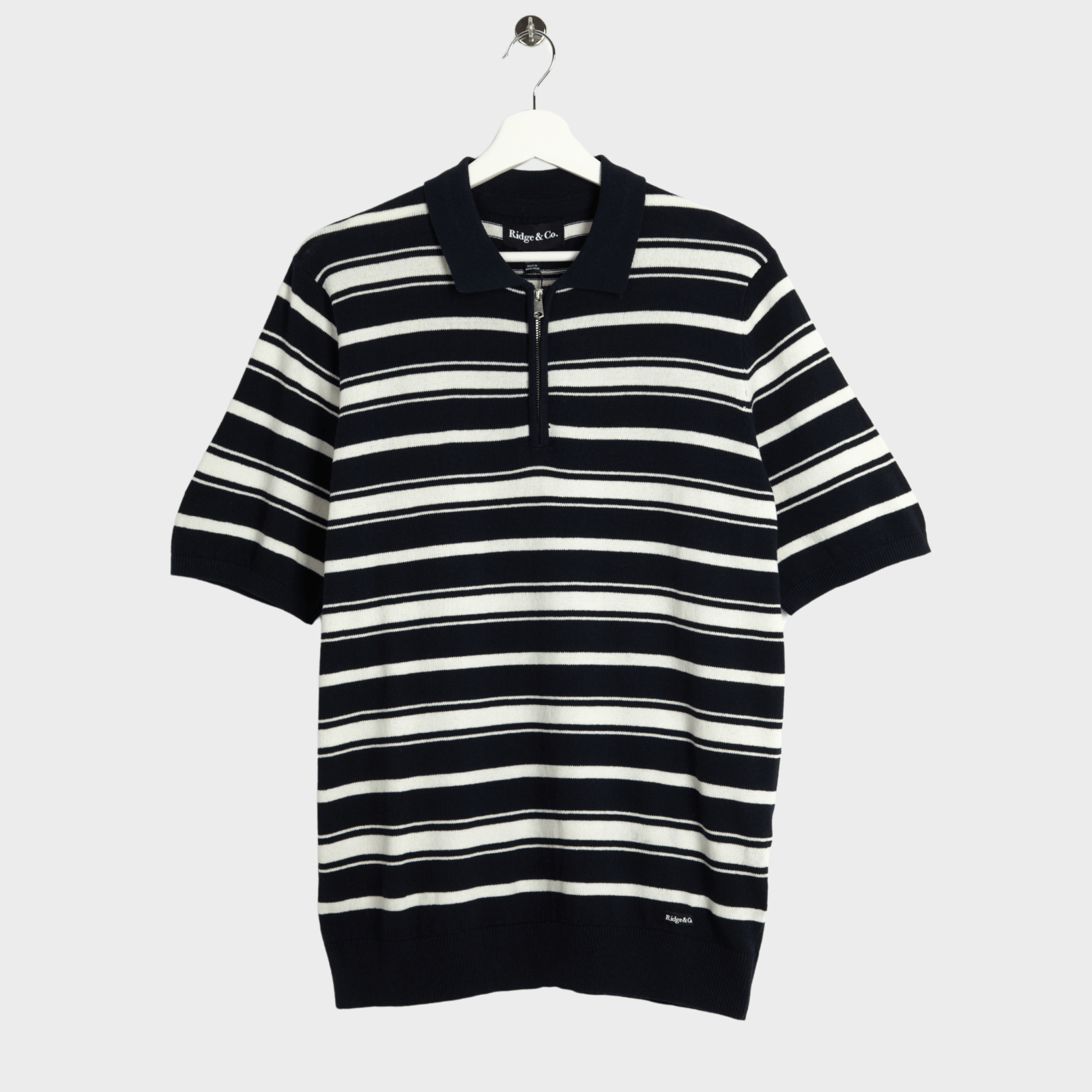 Stripe Zip Neck Polo