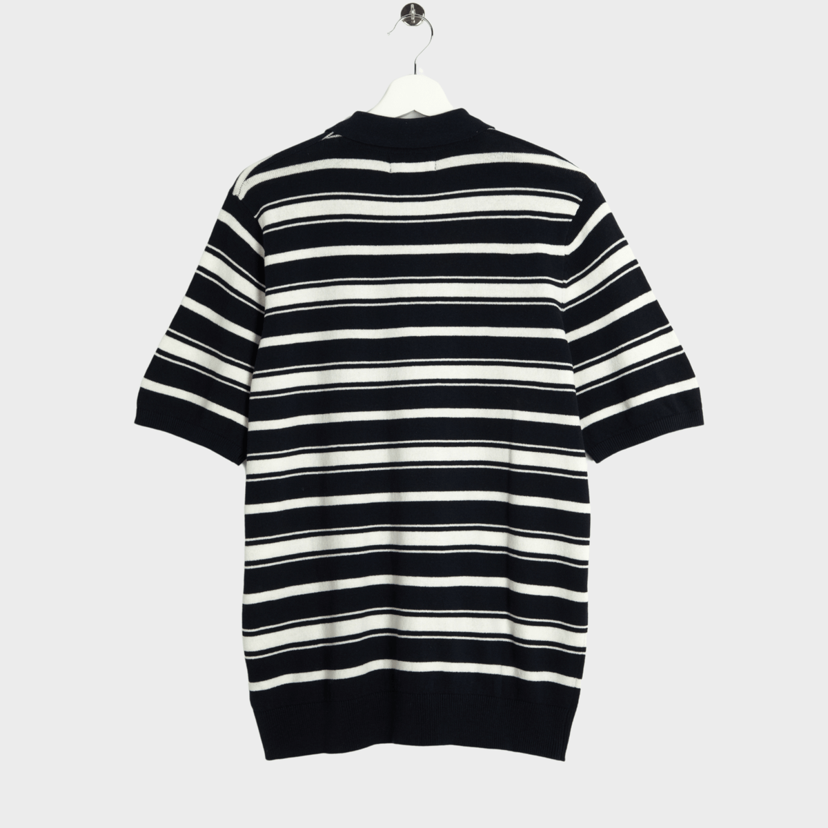 Mens Navy Stripe Zip Neck Polo from You Know Who's