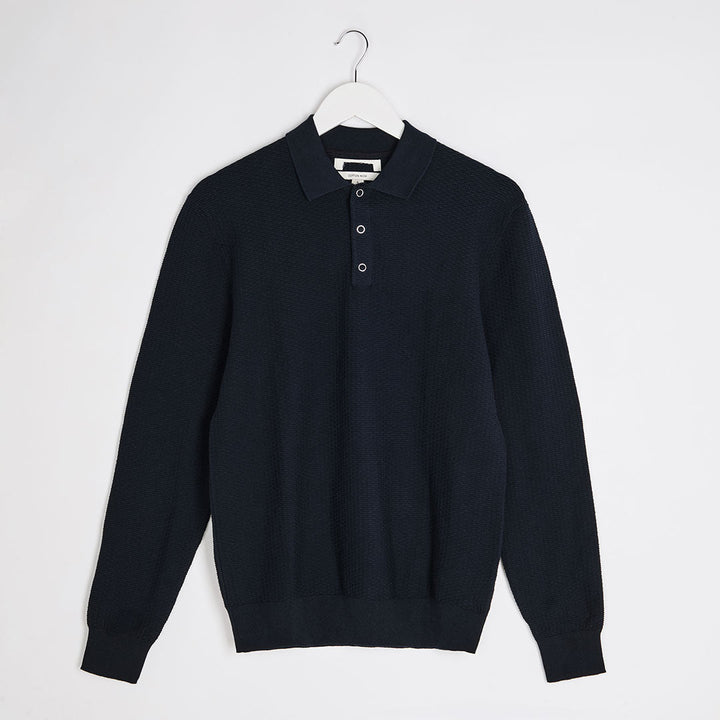 Mens Navy Textured Polo from You Know Who's